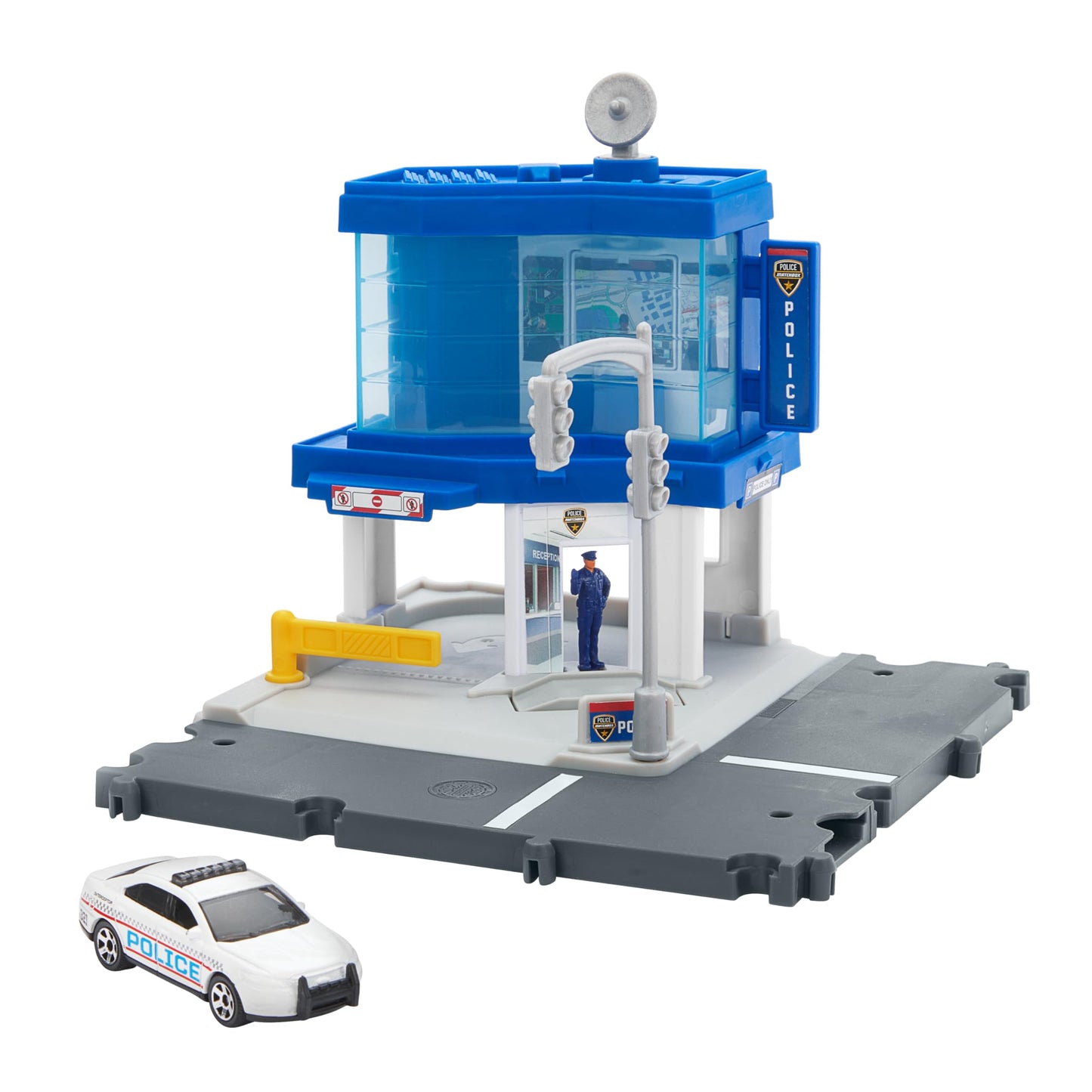 Matchbox Action Drivers Police Traffic Center Playset — 1:64 Ford Police Interceptor, Kid- & Car-Activated