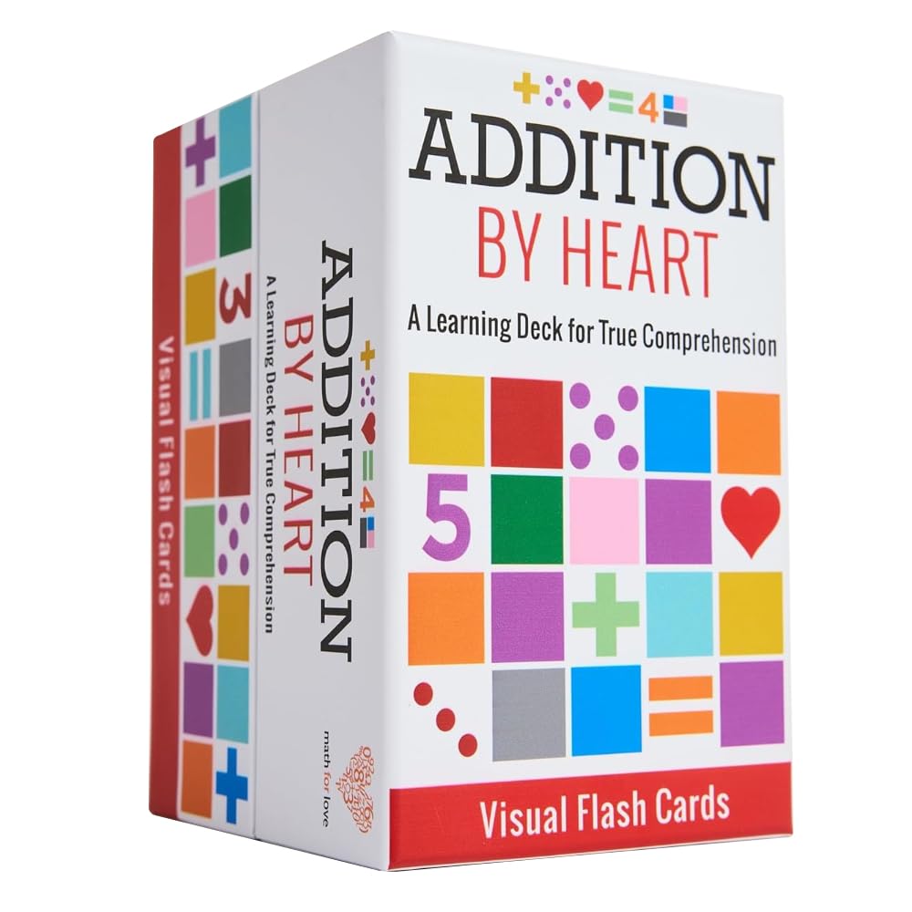 Math for Love: Addition by Heart Visual Flash Cards - Colorful Deck for Addition Facts Mastery