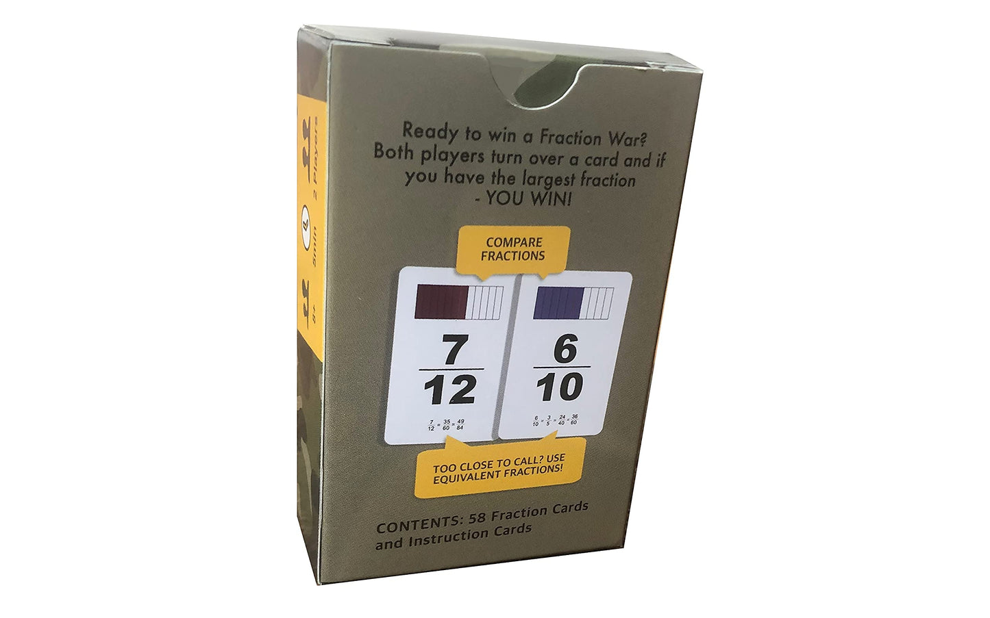 Math Magic Fraction War Math Game - Learn, Compare & Simplify Fractions (4 Pack, 2nd-5th Grade)