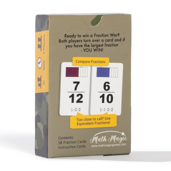 Math Magic Fraction War: Fun Card Game to Learn, Compare & Simplify Fractions for 2nd to 5th Grade | Standard Edition