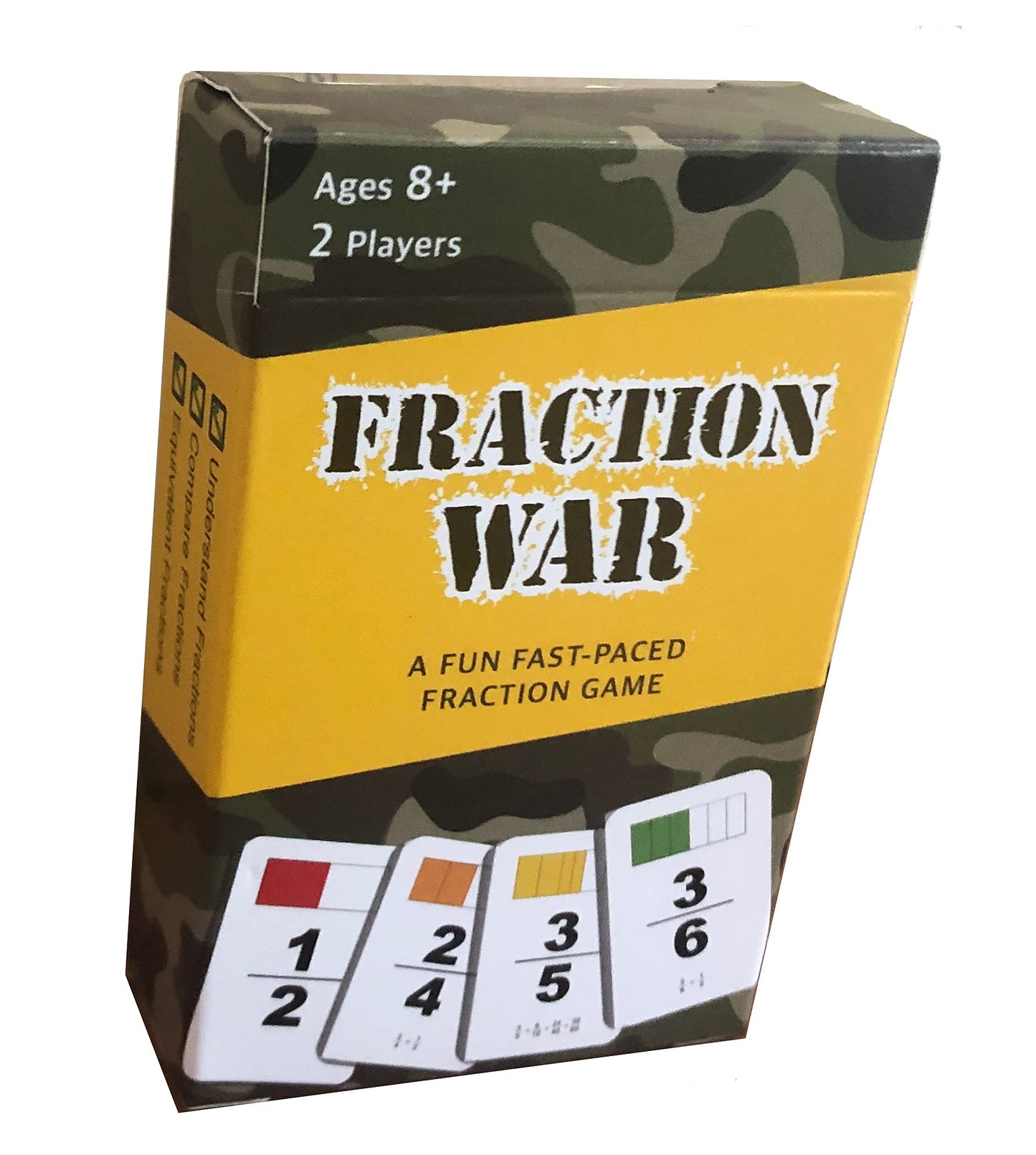 Math Magic Fraction War Math Game - Learn, Compare & Simplify Fractions (4 Pack, 2nd-5th Grade)