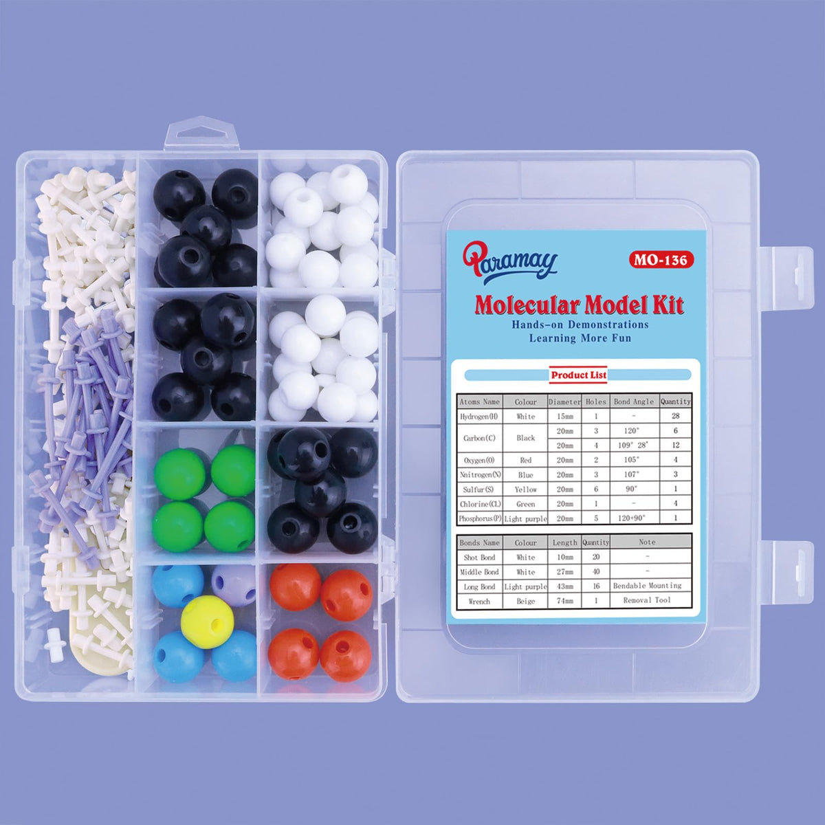 MATIFANER Chemistry Molecular Model Kit (136 Pcs) – Hands-On Learning for Students & Teachers