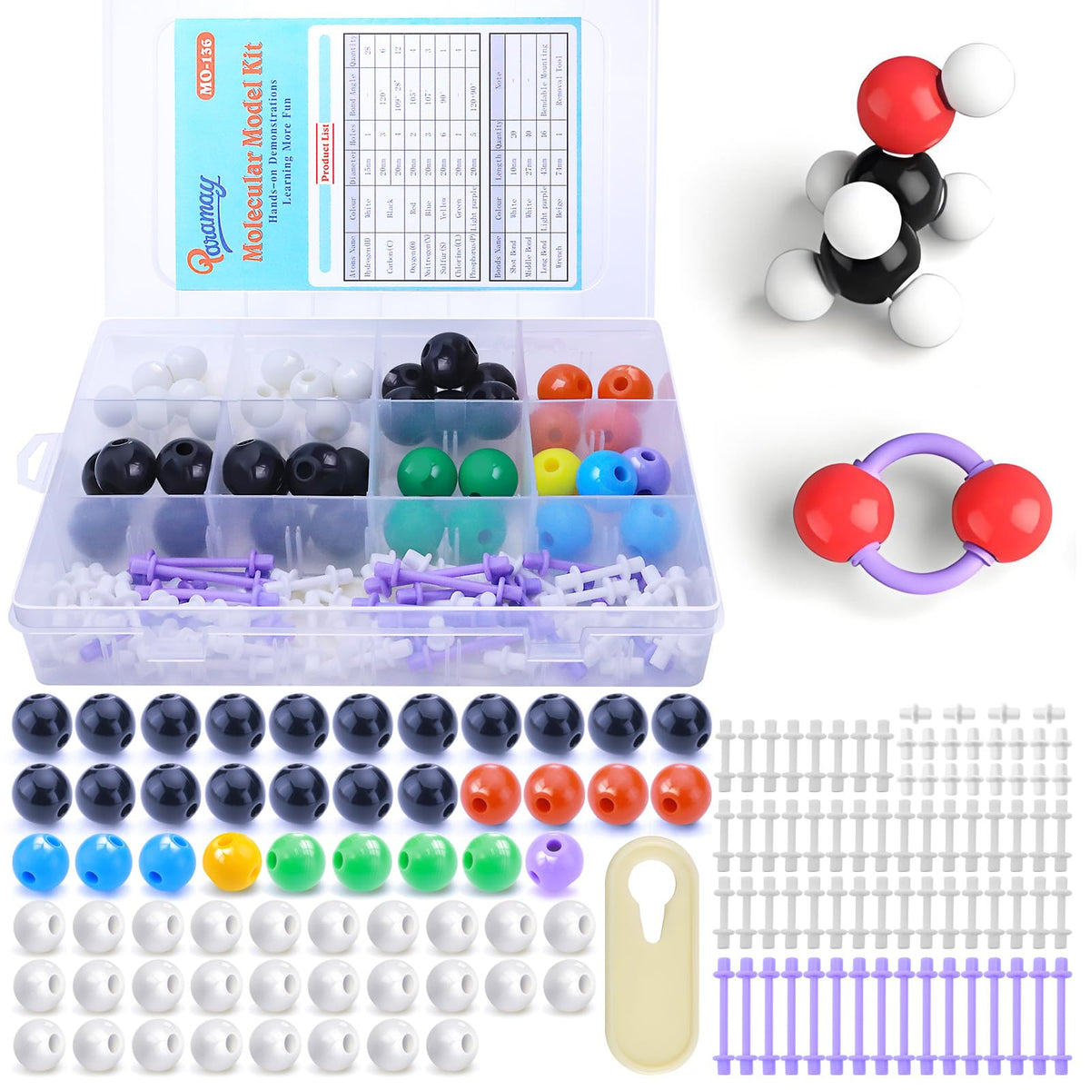 MATIFANER Chemistry Molecular Model Kit (136 Pcs) – Hands-On Learning for Students & Teachers