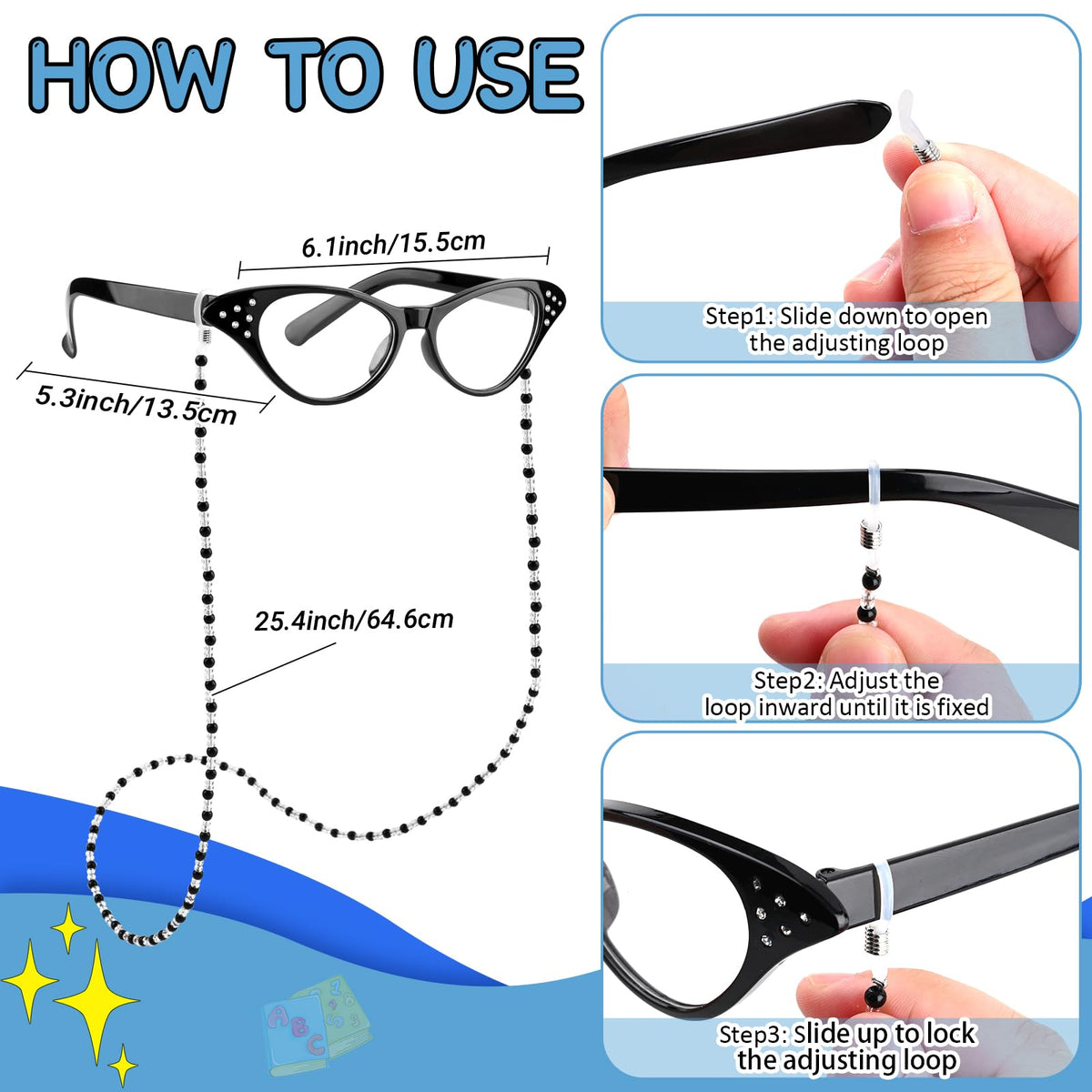 Matiniy 8-Piece Granny Cosplay Accessories Set – Wig, Glasses, Necklace, Bracelet, Chain & Cane