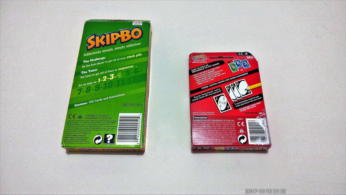 Mattel Bjdesign Skip-Bo Uno Bundle — Card Game Set