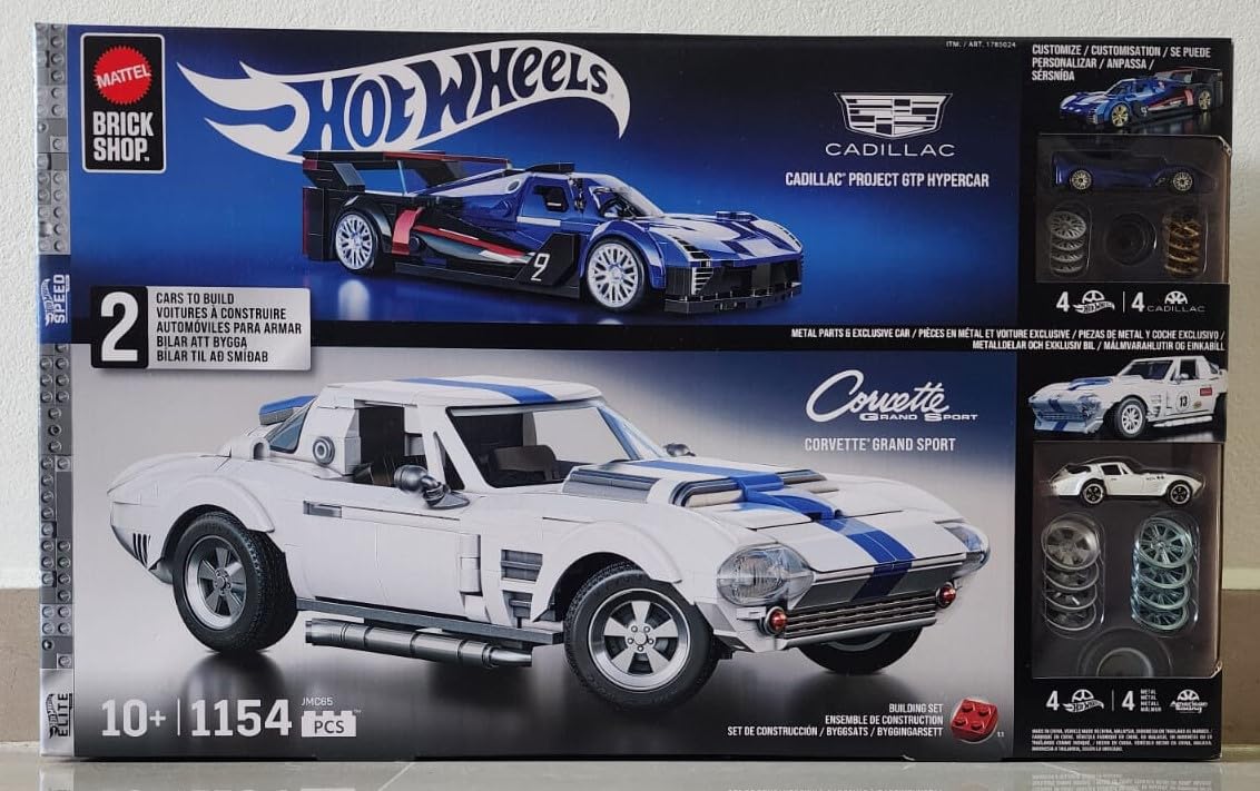 Mattel Brick Shop: Cadillac GTP Hypercar & Corvette Grand Sport – 1,154 Pieces
