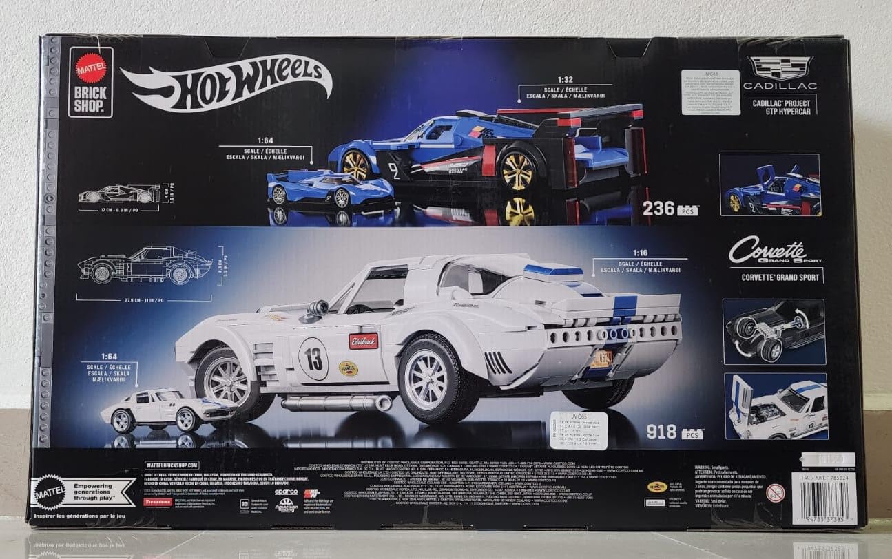Mattel Brick Shop: Cadillac GTP Hypercar & Corvette Grand Sport – 1,154 Pieces