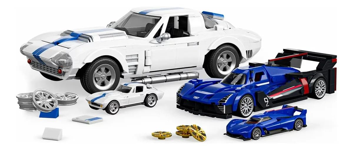 Mattel Brick Shop: Cadillac GTP Hypercar & Corvette Grand Sport – 1,154 Pieces