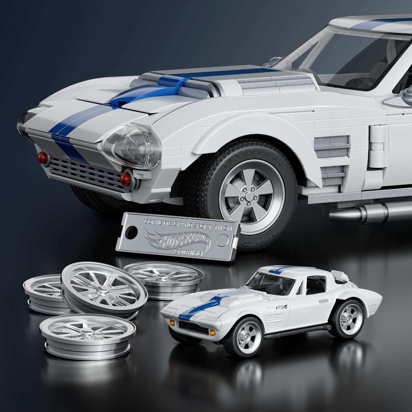 Mattel Brick Shop Hot Wheels Elite Corvette Grand Sport 1:16 Build Set - 918 Pieces