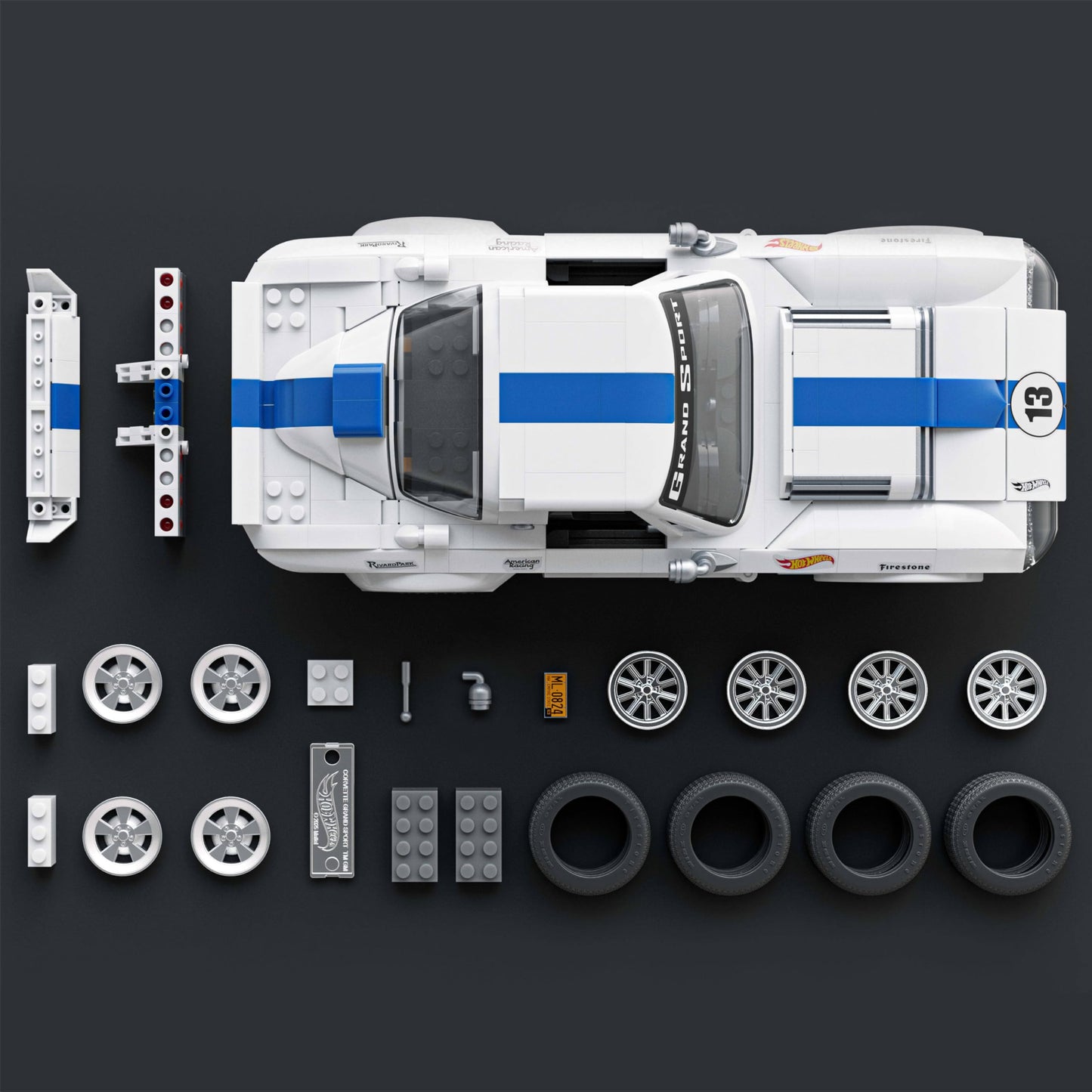 Mattel Brick Shop Hot Wheels Elite Corvette Grand Sport 1:16 Build Set - 918 Pieces