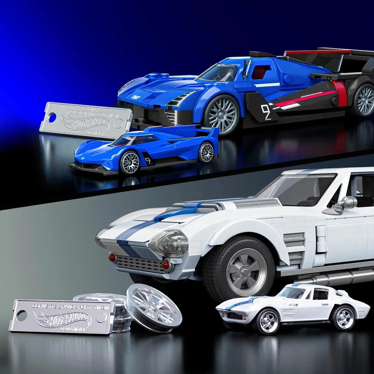 Mattel Brick Shop: Cadillac GTP Hypercar & Corvette Grand Sport – 1,154 Pieces