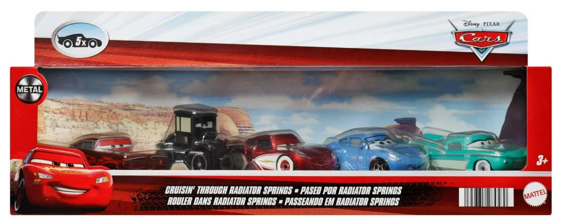 Mattel Cars 3 Cruisin' Through Radiator Springs 5 Pack – Ramone, Lizzie, Lightning McQueen, Sally, Flo