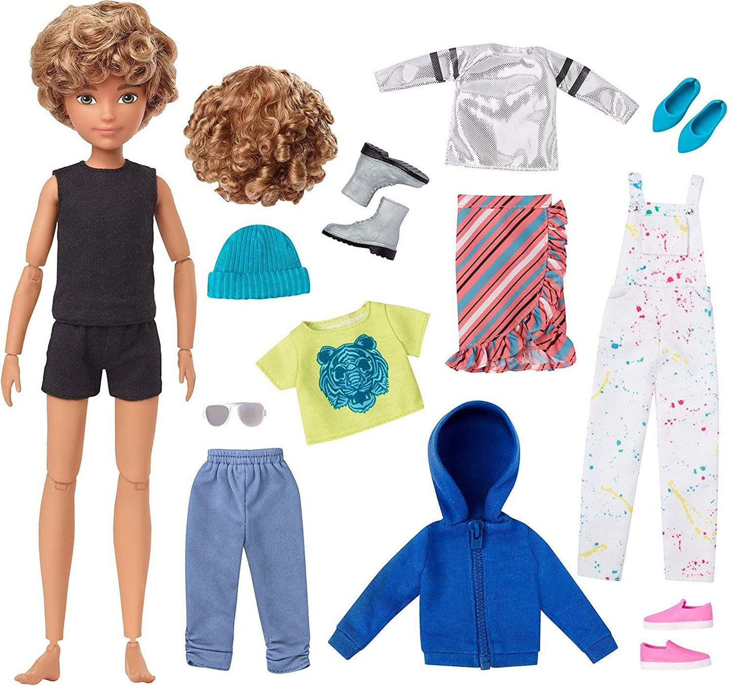 Mattel Creatable World Deluxe DC-220 Character Kit – Customizable 11-Inch Doll with Blonde Curly Hair & Mix‑and‑Match Outfits