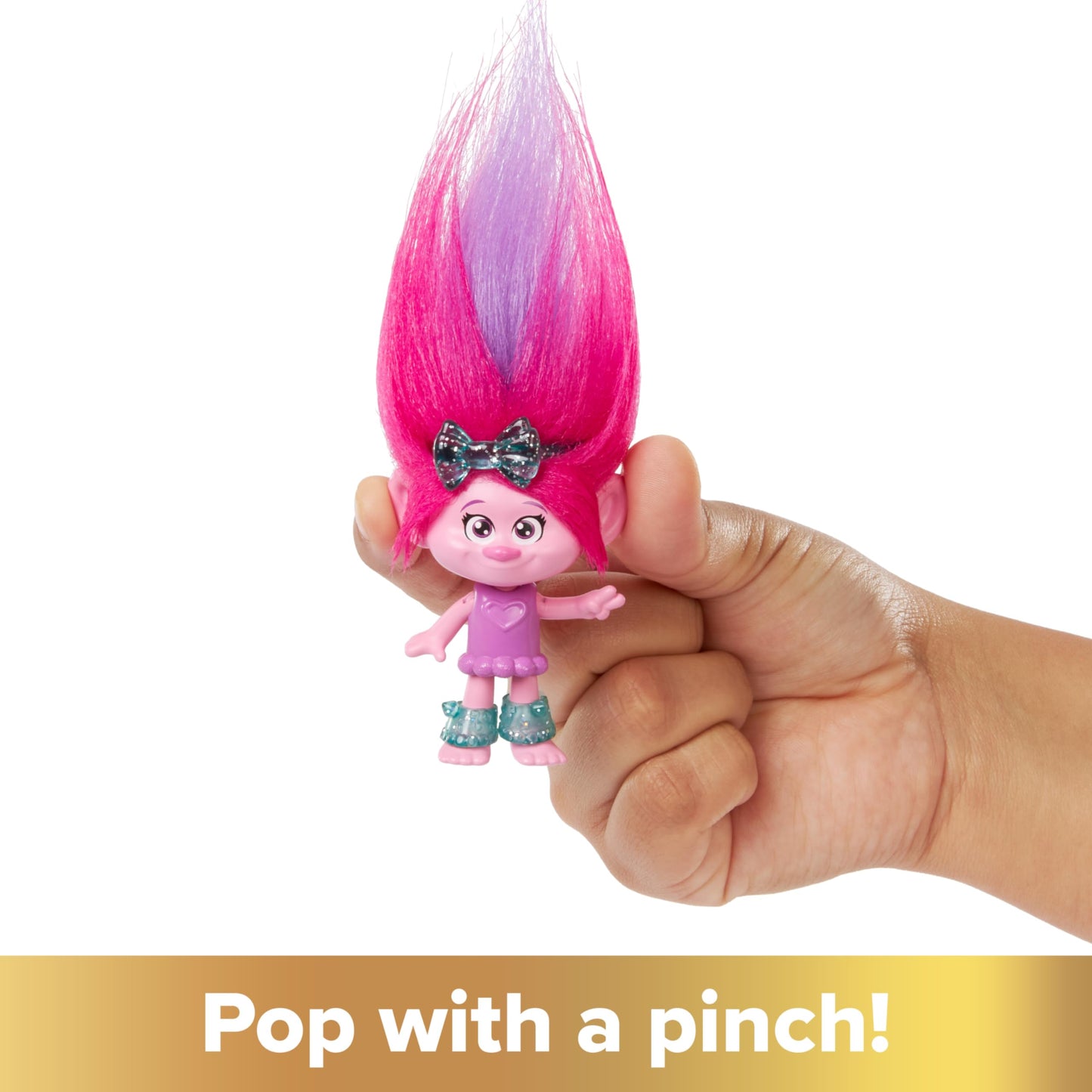 Mattel DreamWorks Trolls Band Together Hair Pops Queen Poppy Small Doll with Removable Clothes & Surprise Accessories