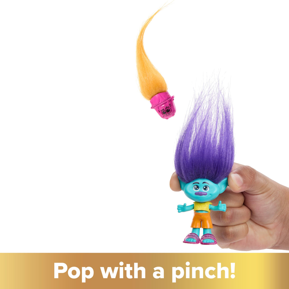 Mattel DreamWorks Trolls Hair Pops Branch – Small Doll with Removable Clothes & 3 Surprise Accessories