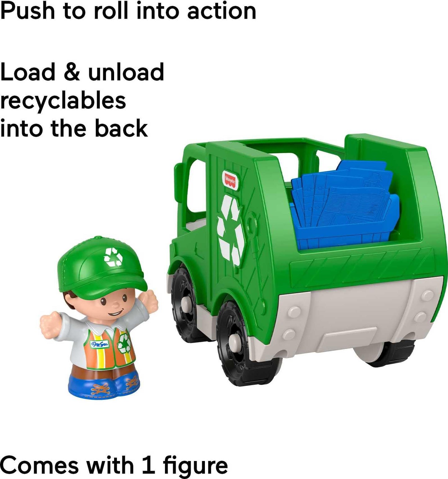 Fisher-Price Little People Recycle Truck | Mattel Push-Along Toy for Toddlers 1–5