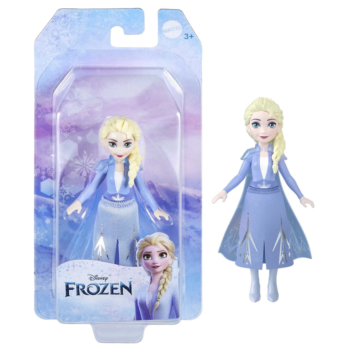 Mattel Frozen Elsa Small Doll – Movable Joints, Removable Skirt, Soft Cape