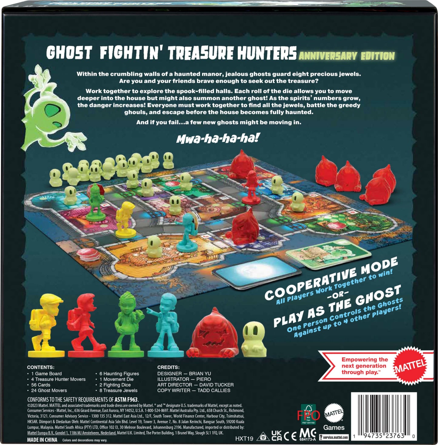 Mattel Games Ghost Fightin’ Treasure Hunters Anniversary Edition – Cooperative & Head Haunter Family Board Game (2-5 Players)