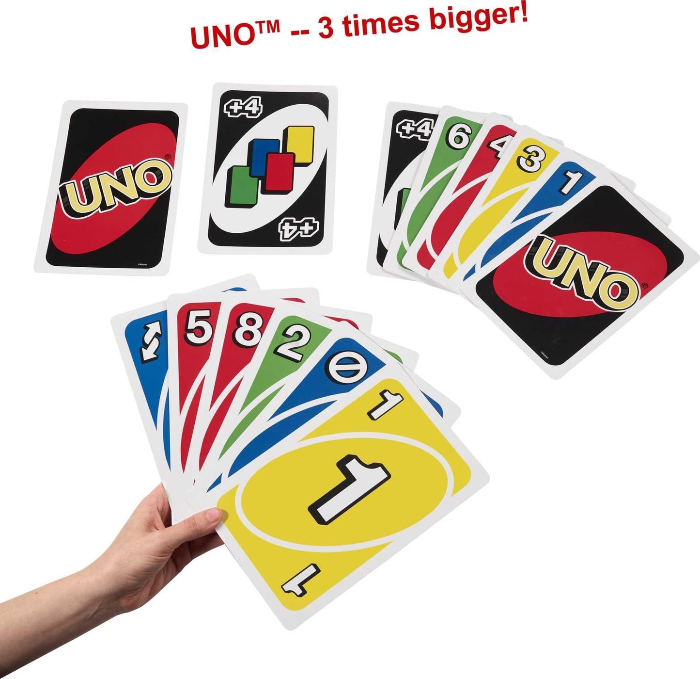 Mattel Games Giant UNO Card Game – Color-Blind Accessible, Customizable Large Deck for 2-10 Players