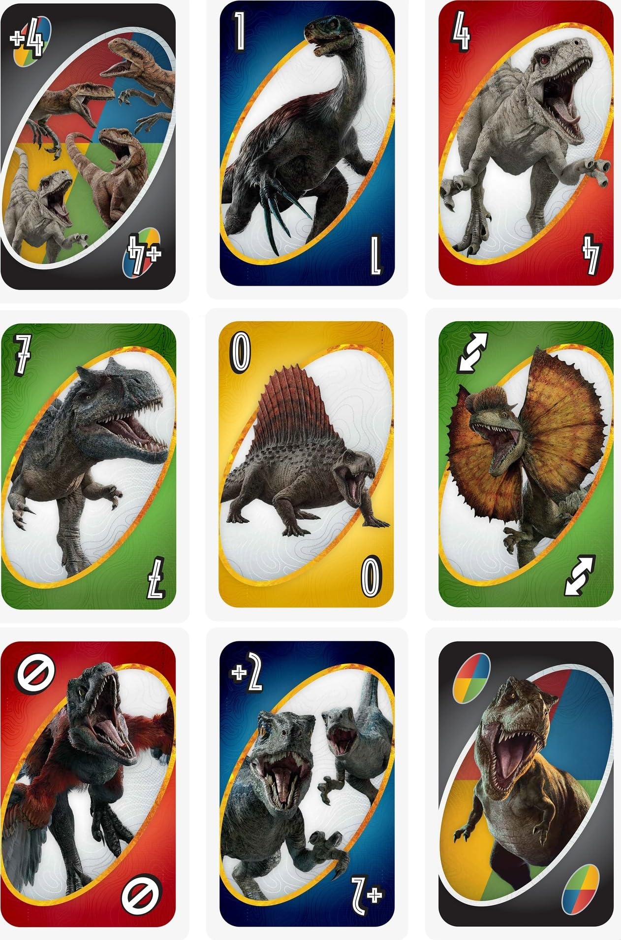 Mattel Games Giant UNO Jurassic World Dominion Card Game – Oversized Cards for 2–10 Players, Ages 7+