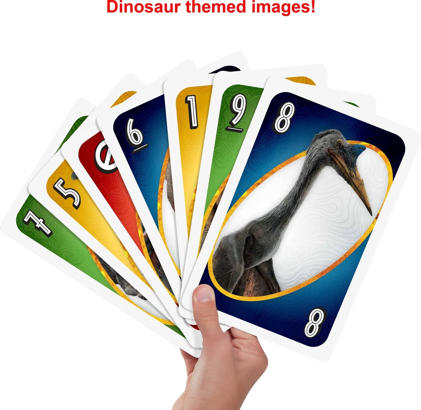 Mattel Games Giant UNO Jurassic World Dominion Card Game – Oversized Cards for 2–10 Players, Ages 7+