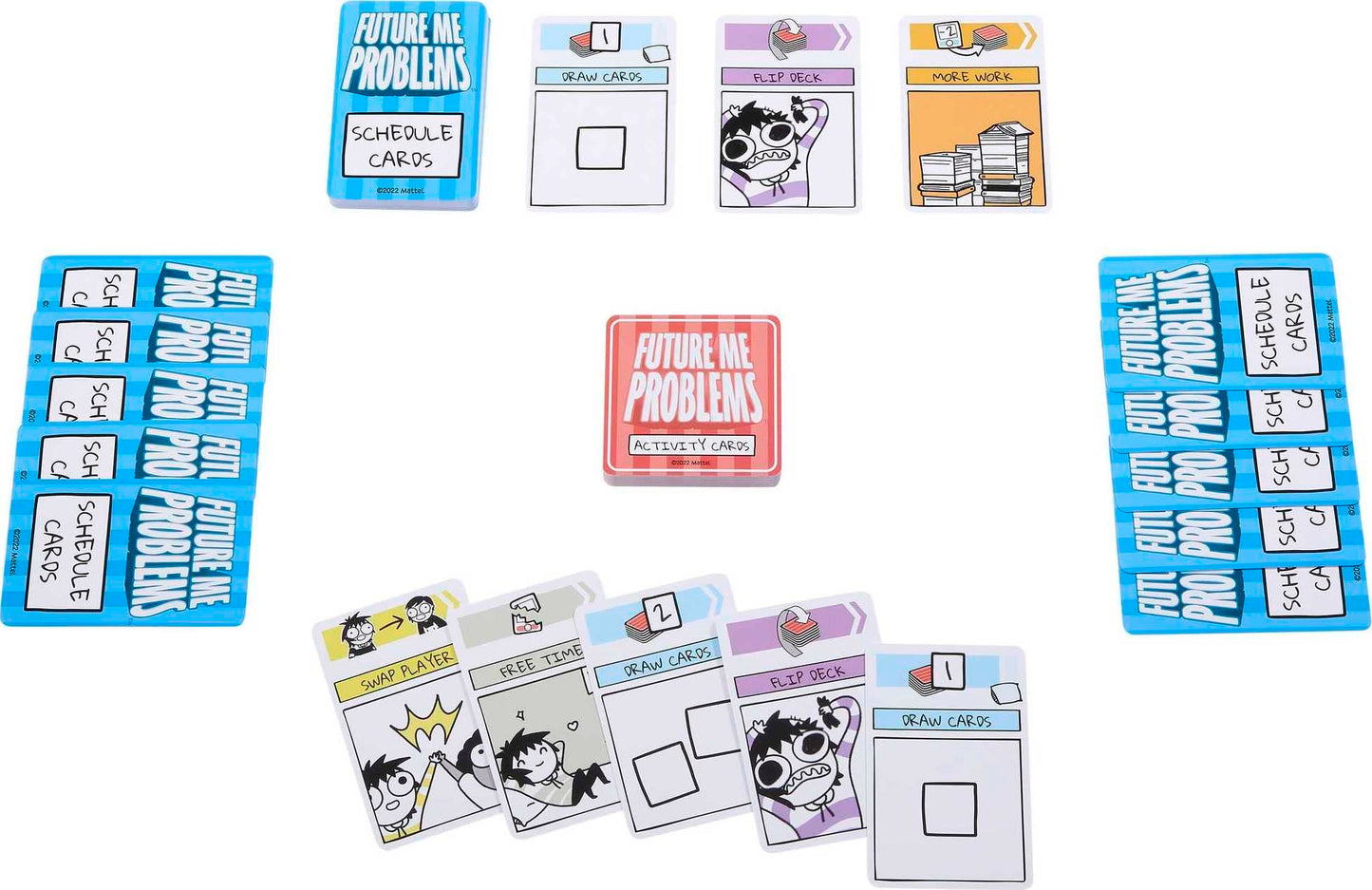 Mattel Games Sarah's Scribbles Future Me Problems Card Game - 2 Decks, 2-4 Players