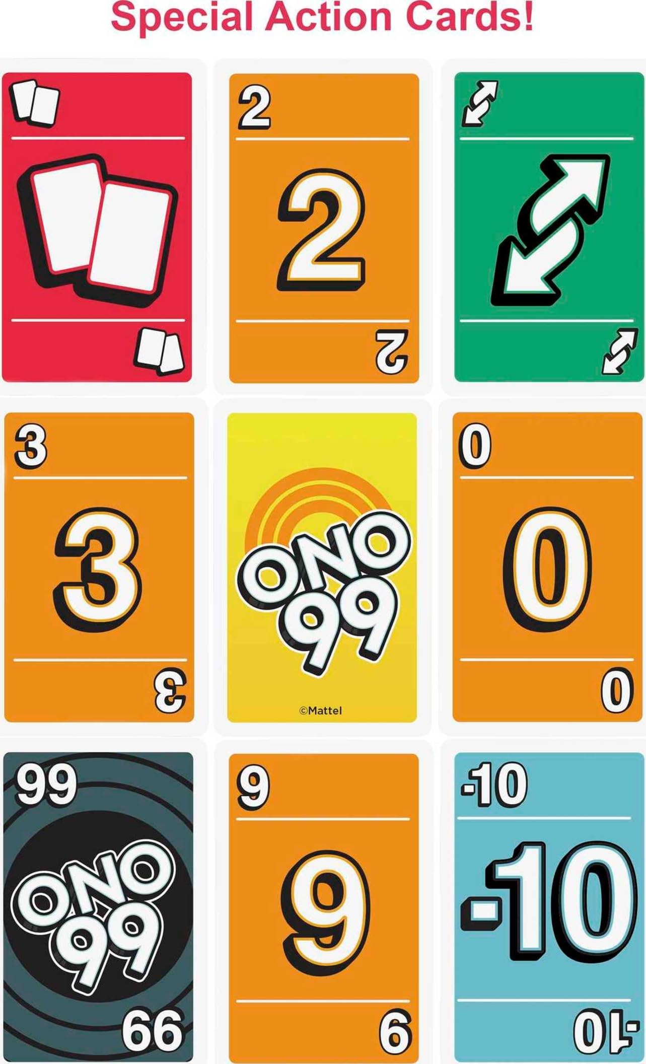 Mattel Games ONO 99 Card Game – Fast Family Card Game by UNO Makers