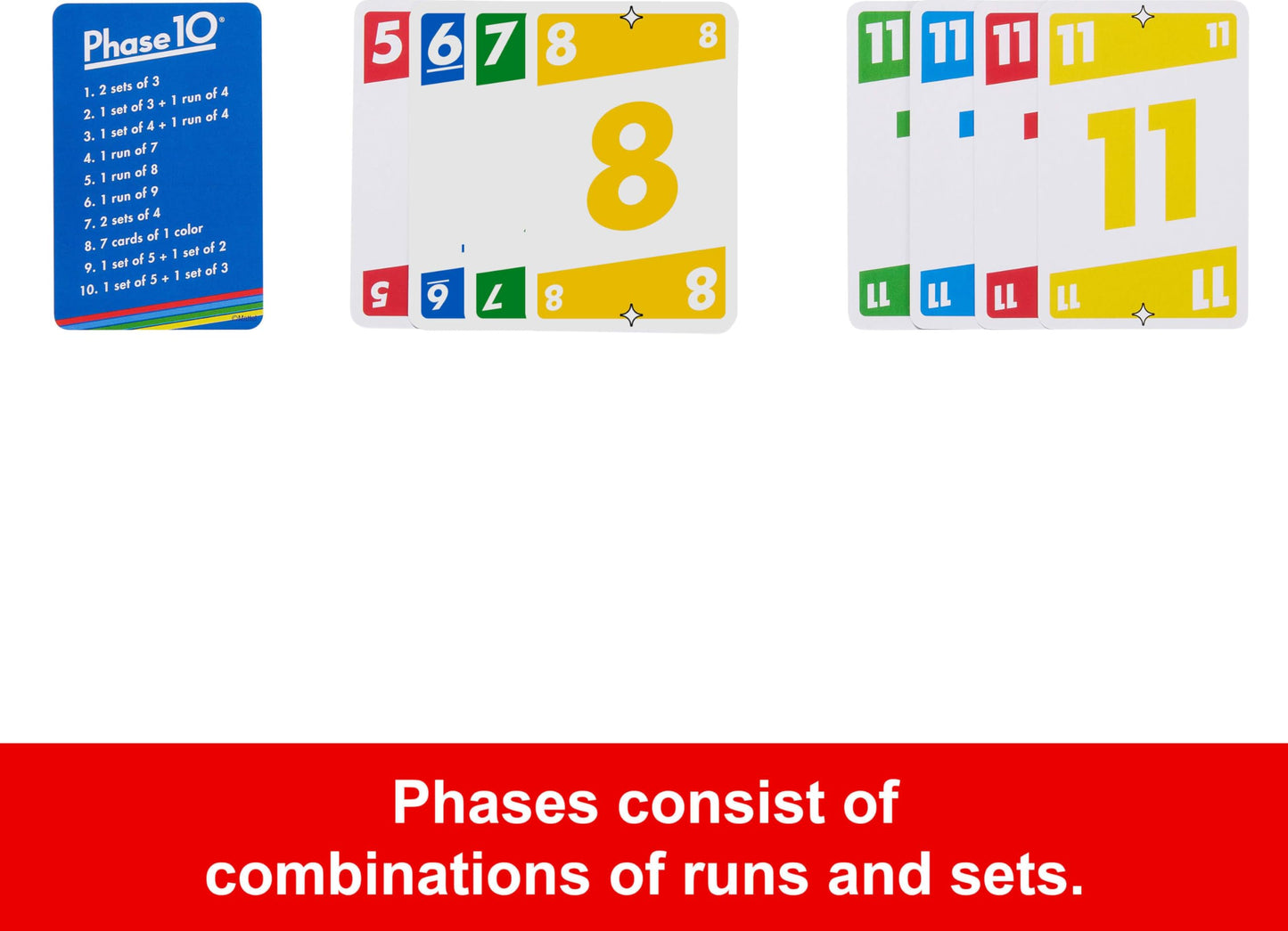 Mattel Games Phase 10 Card Game – 108 Cards, Family Night Fun for Ages 7+