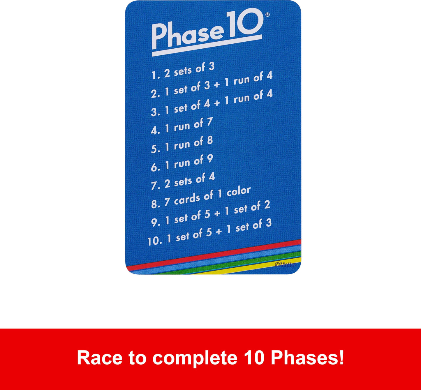 Mattel Games Phase 10 Card Game – 108 Cards, Family Night Fun for Ages 7+