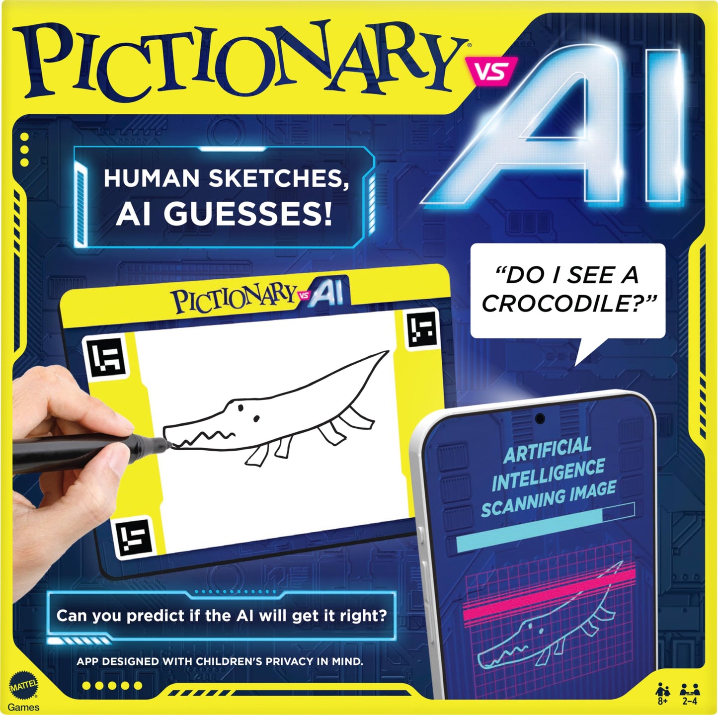 Mattel Games Pictionary Vs. AI: Family Draw & AI-Guessing Game for 2–4