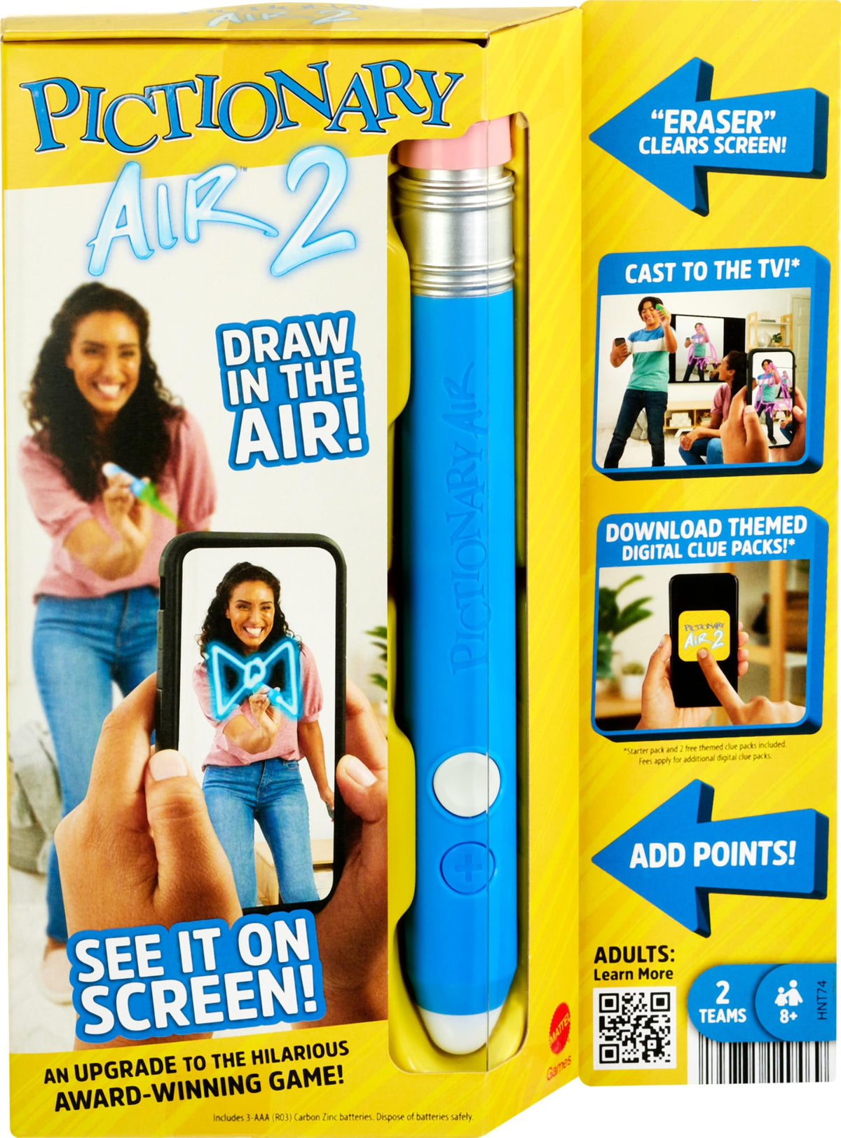 Mattel Games Pictionary Air 2 Game – In-Air Drawing with TV Casting & Digital Clues
