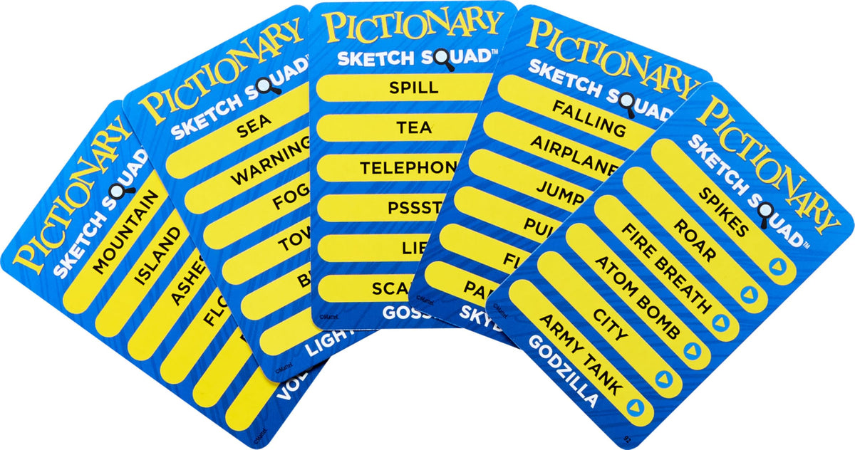 Mattel Games Pictionary Sketch Squad — Cooperative Party Game with Clues Case for 2–6 Players