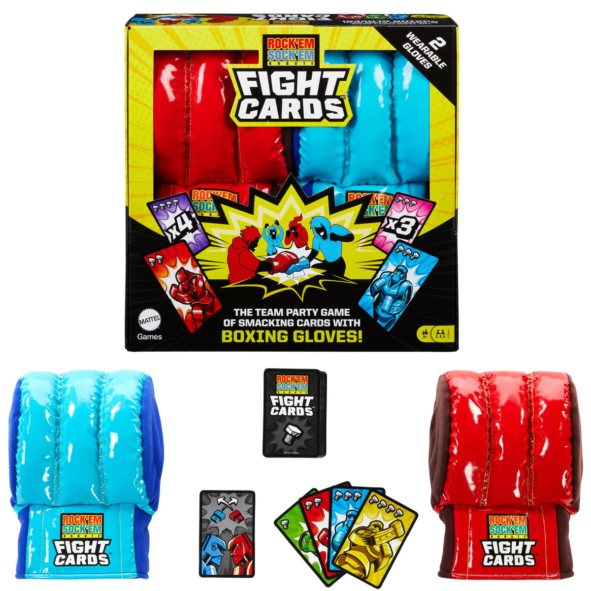 Mattel Games Rock Em Sock Em Robots Fight Cards – Team Party Game for Kids & Adults