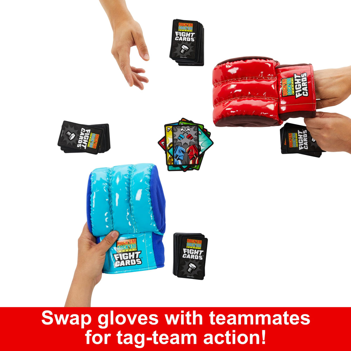 Mattel Games Rock Em Sock Em Robots Fight Cards – Team Party Game for Kids & Adults