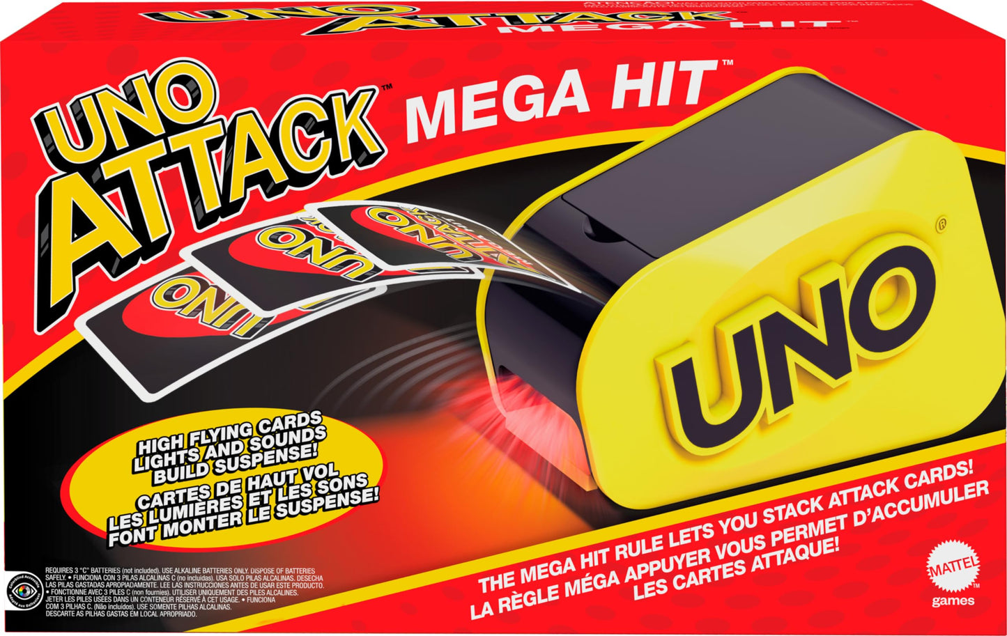 Mattel Games UNO Attack: Card Launcher with Lights & Sounds – Mega Hit (Amazon Exclusive)