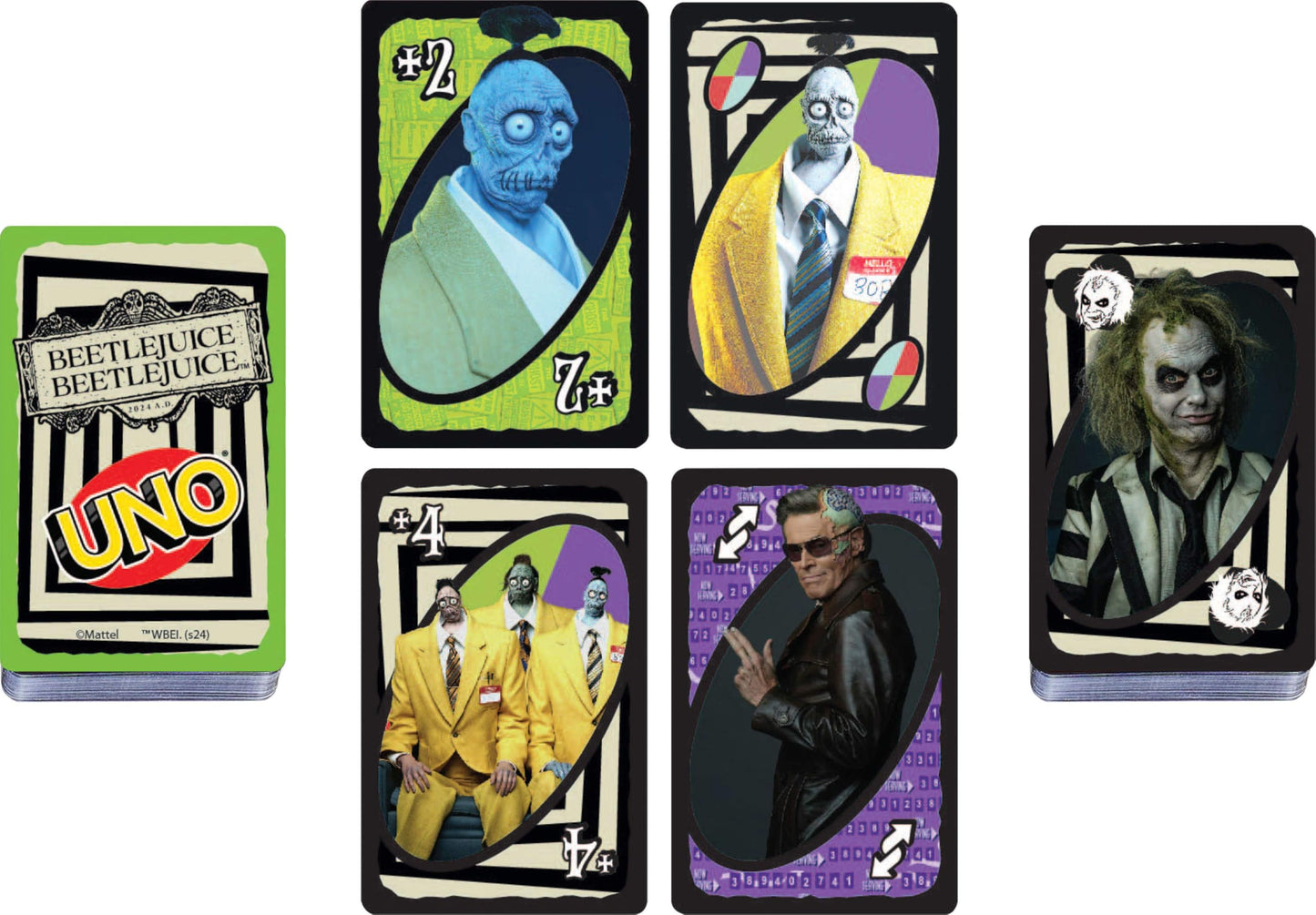 Mattel Games UNO Beetlejuice Beetlejuice Card Game – Family Fun for 2–10 Players