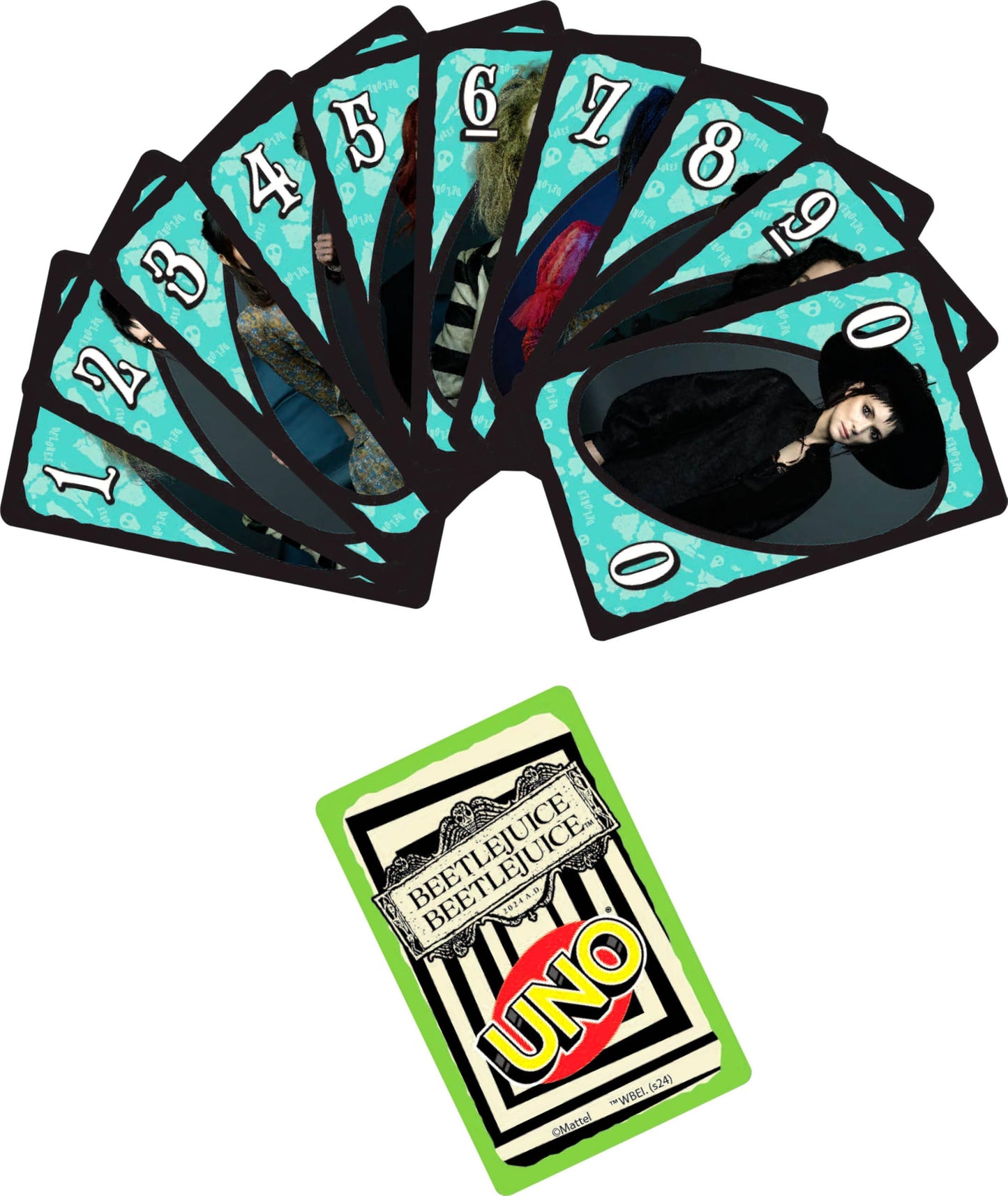 Mattel Games UNO Beetlejuice Beetlejuice Card Game – Family Fun for 2–10 Players