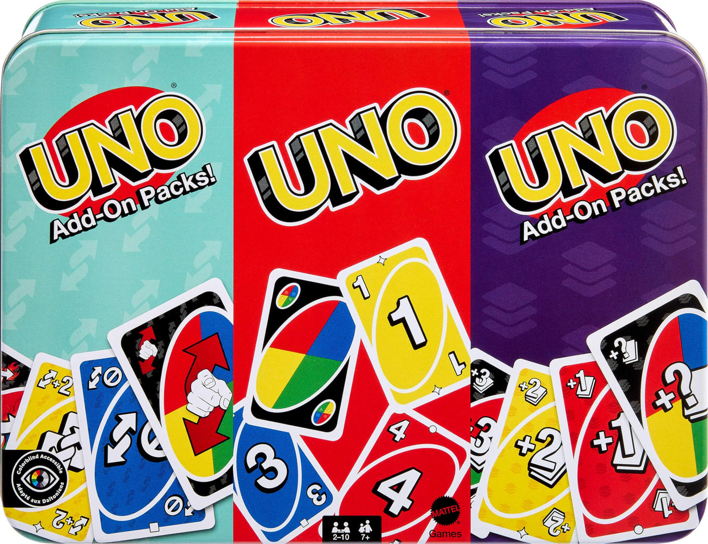 Mattel Games UNO Card Game with Collectible Tin & 2 Add-On Packs | Family Night (Amazon Exclusive)