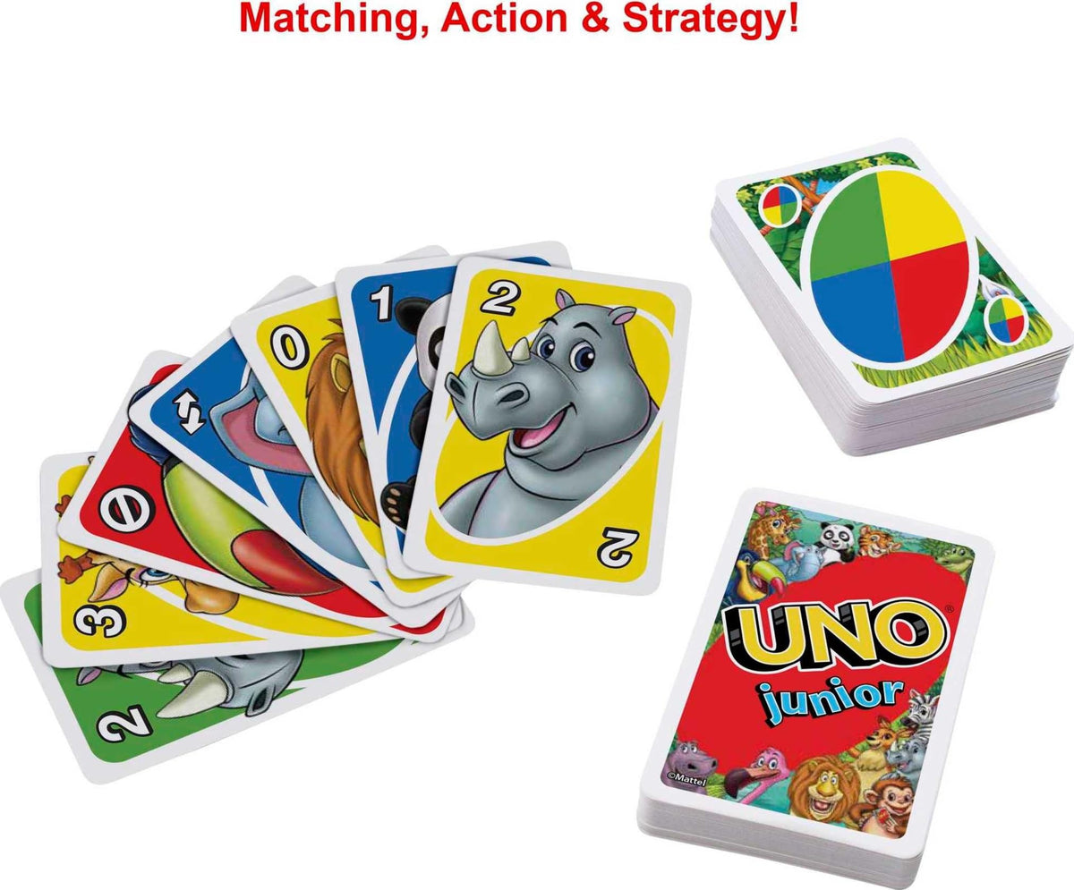 Mattel Games UNO Junior Card Game for Kids 3+ | 45 Cards, 3 Play Levels