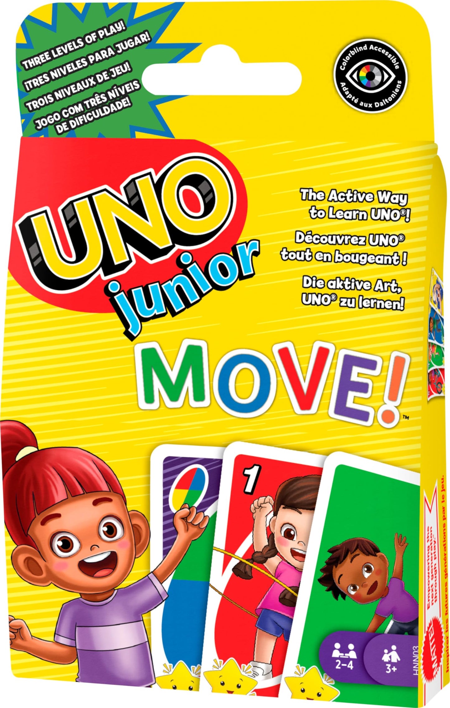 Mattel Games UNO Junior Move – Active Family Card Game for 2-4 Players