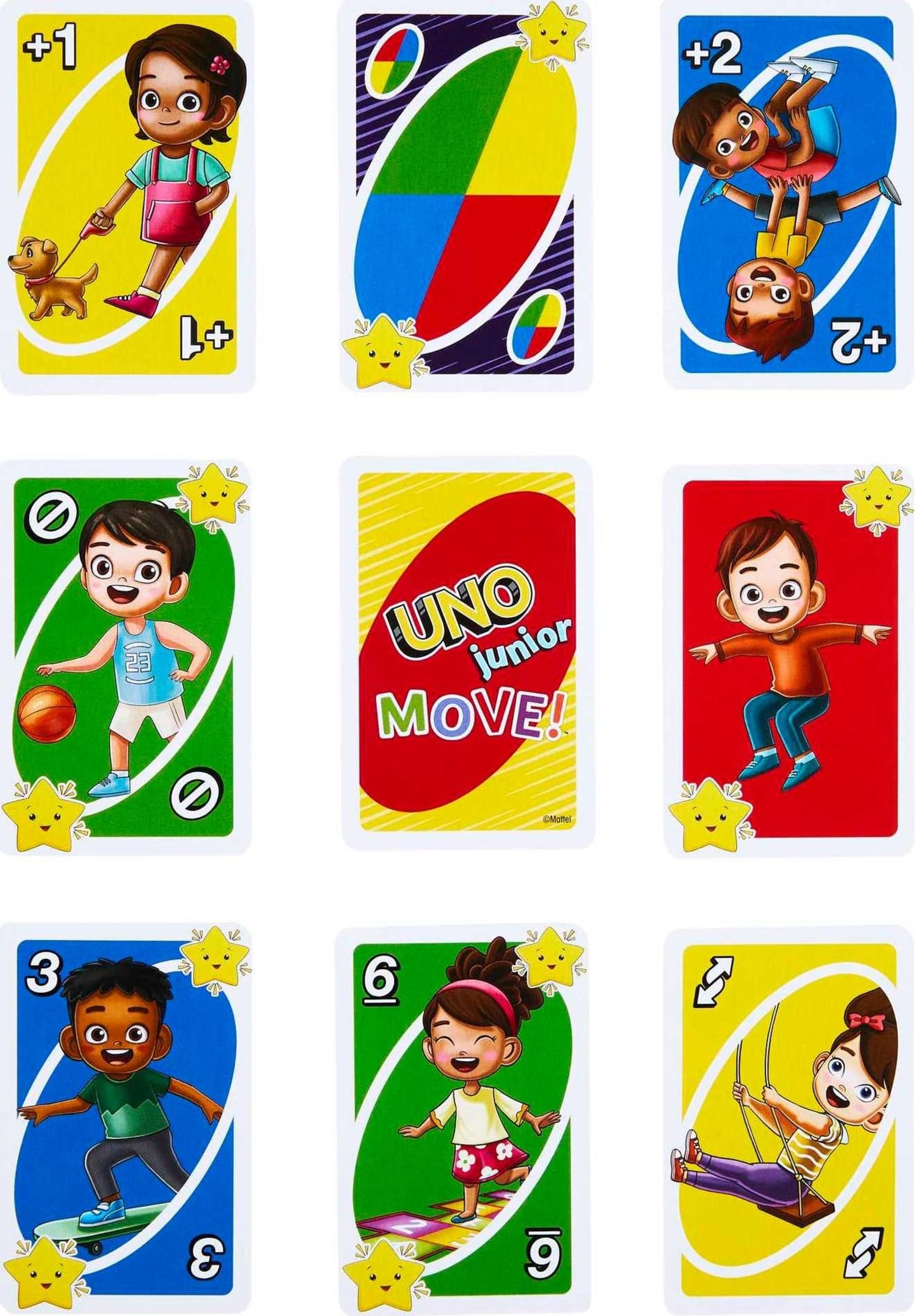 Mattel Games UNO Junior Move – Active Family Card Game for 2-4 Players