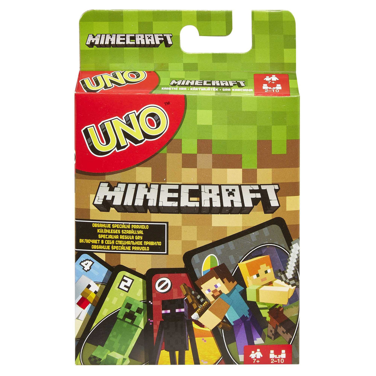 Mattel Games UNO Minecraft Card Game – Family & Party Fun for 2 to 10 Players