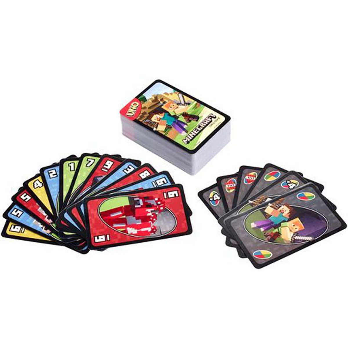 Mattel Games UNO Minecraft Card Game – Family & Party Fun for 2 to 10 Players