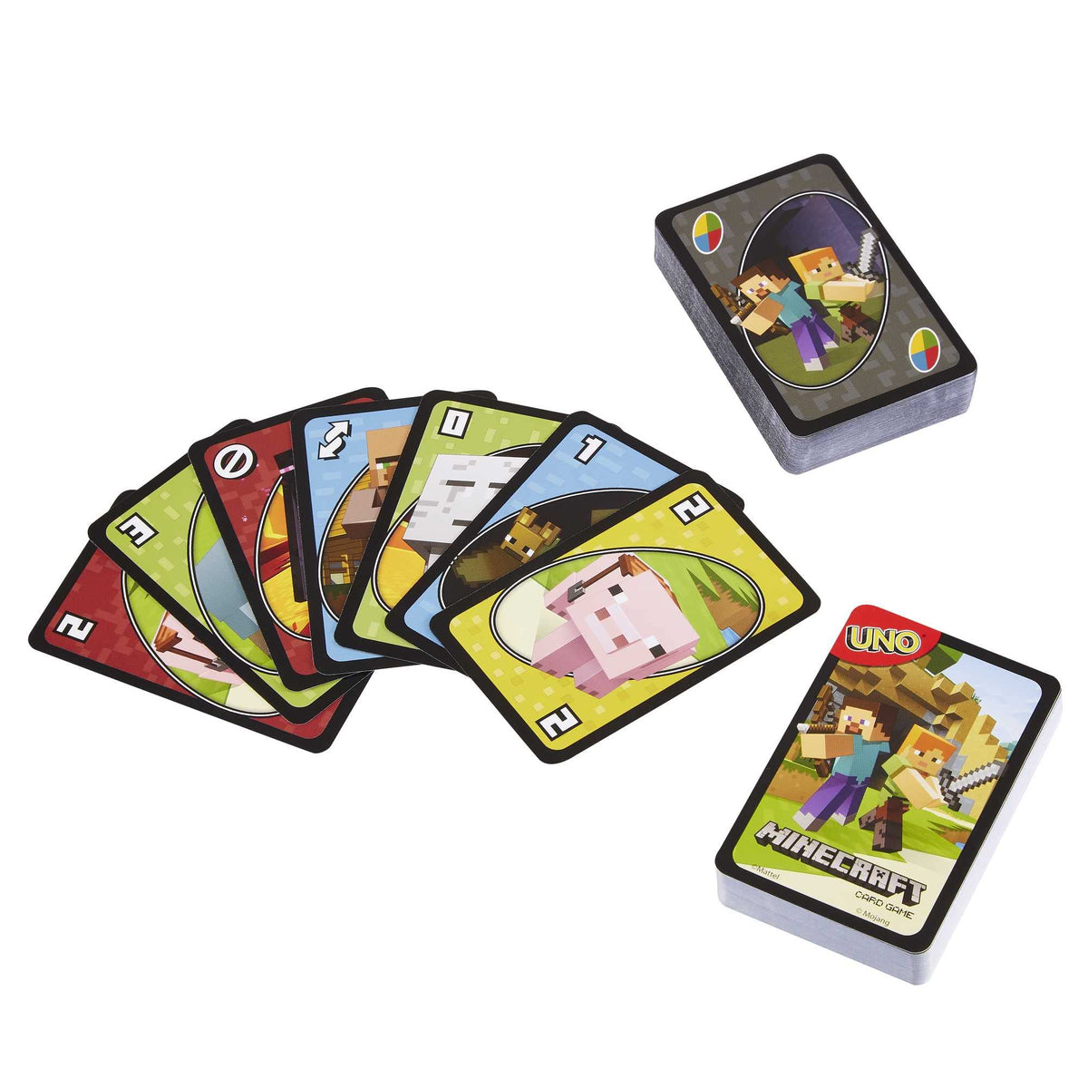Mattel Games UNO Minecraft Card Game – Family & Party Fun for 2 to 10 Players