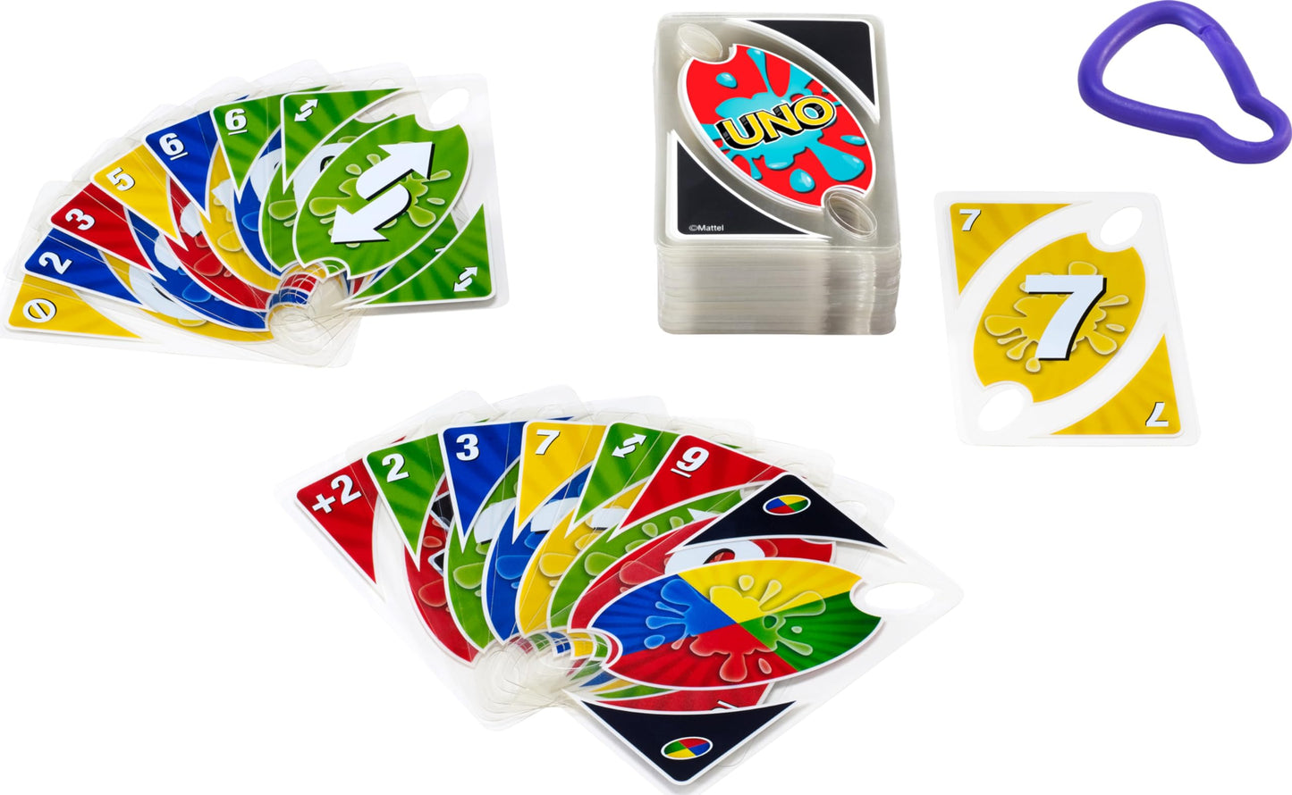 UNO Splash Card Game – Waterproof Cards with Clip for Travel | Mattel Games