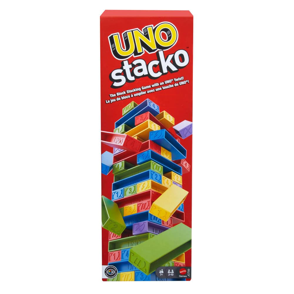 Mattel Games UNO Stacko: 45-Block Stacking UNO for Kids & Family