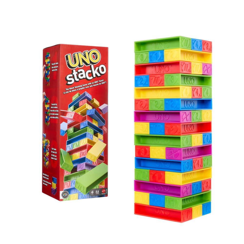 Mattel Games UNO Stacko: 45-Block Stacking UNO for Kids & Family