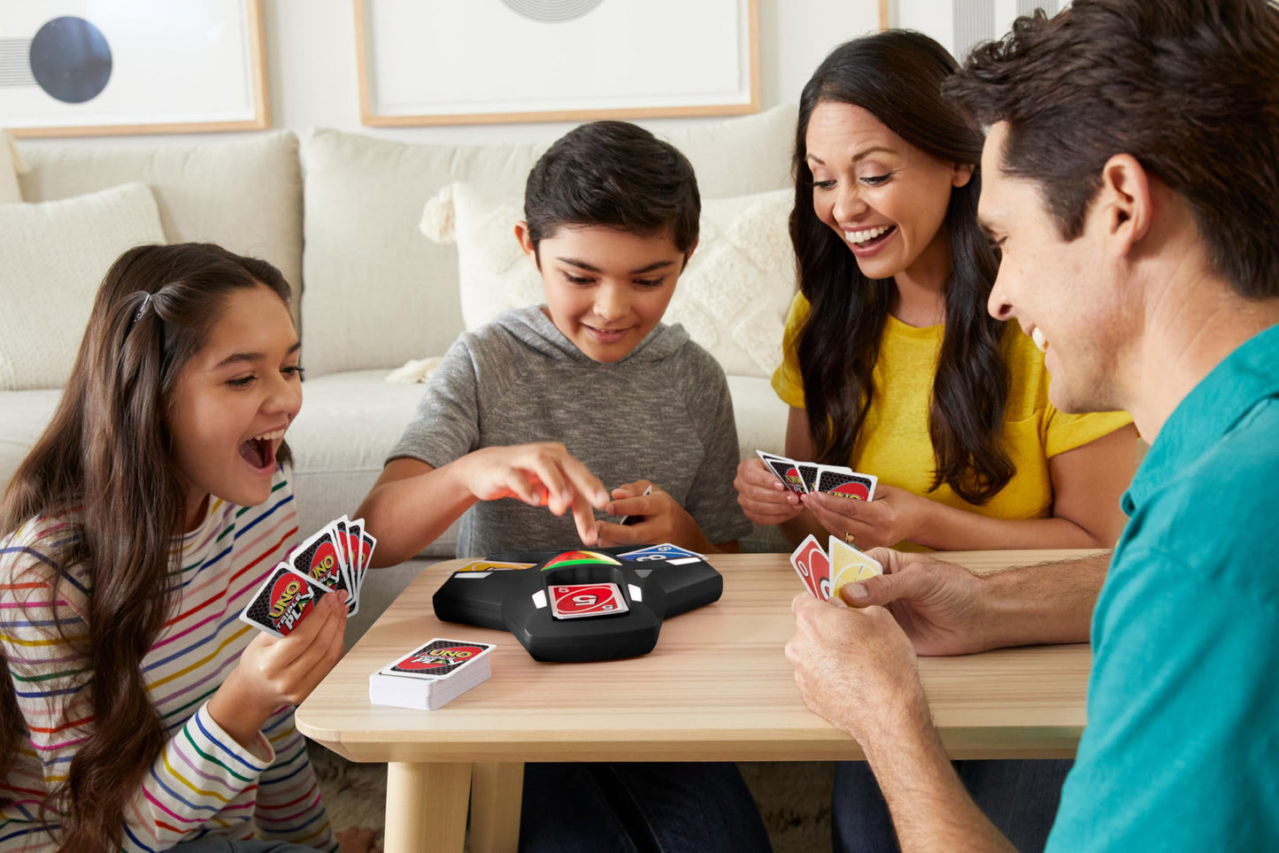 Mattel Games UNO Triple Play Card Game – 3 Piles, Lights & Sounds, Stealth Mode