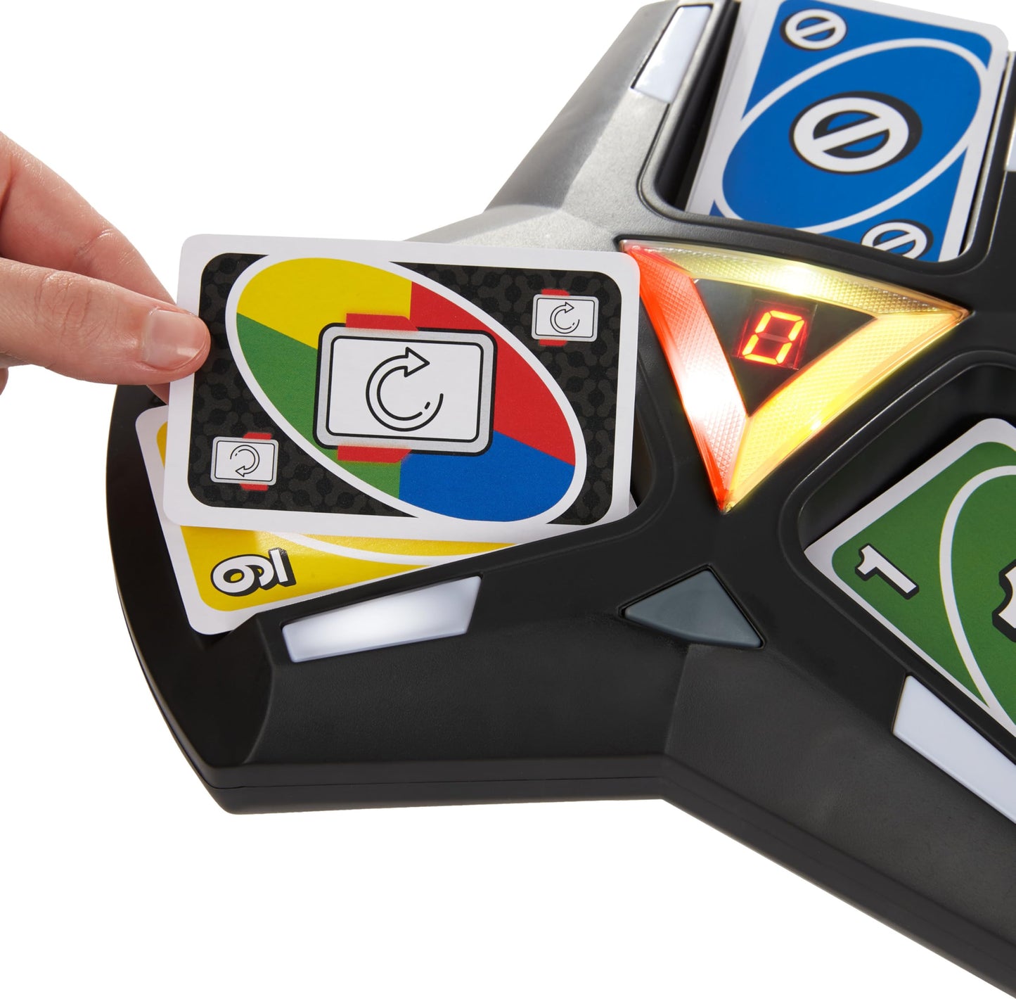 Mattel Games UNO Triple Play Card Game – 3 Piles, Lights & Sounds, Stealth Mode