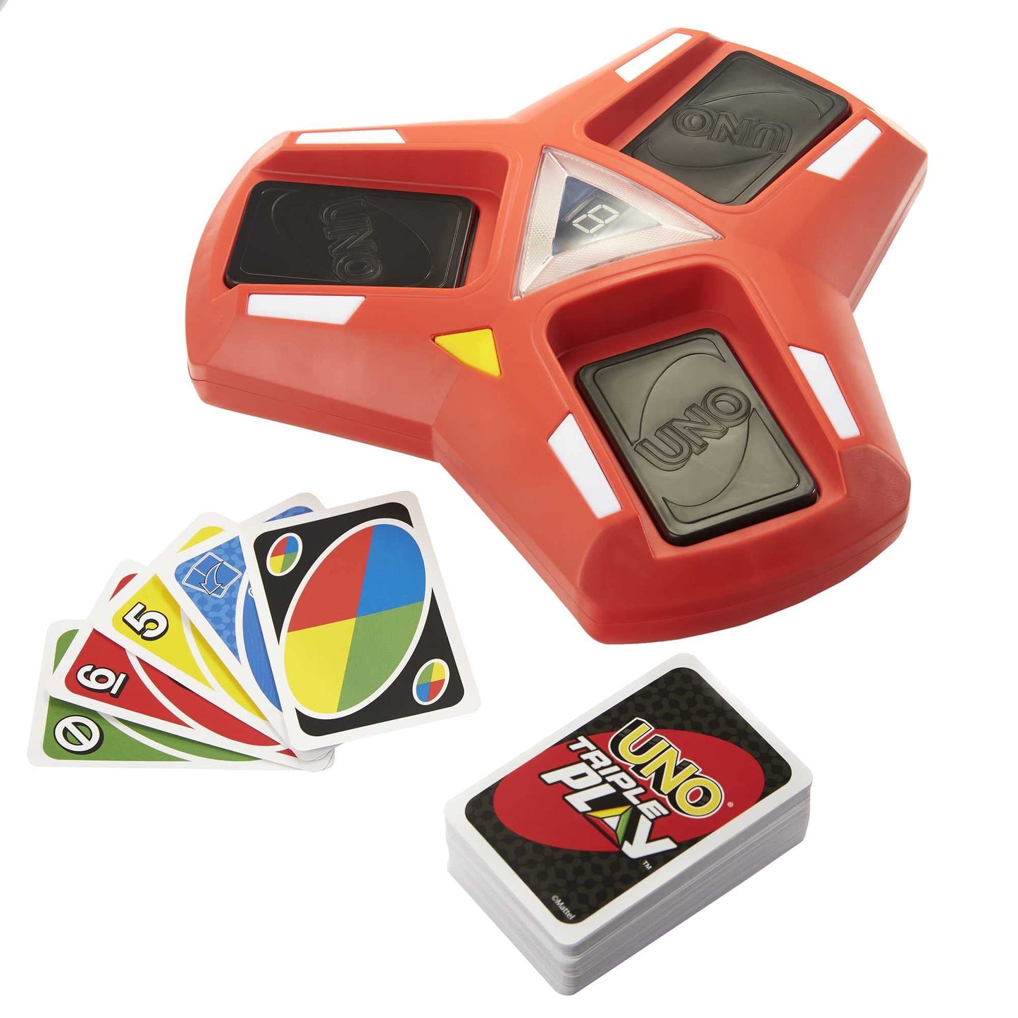 UNO Triple Play Card Game by Mattel Games — Lights, Sounds & 3 Piles